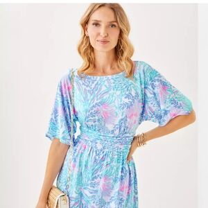 Lilly Pulitzer Blue and Pink Floral Dress